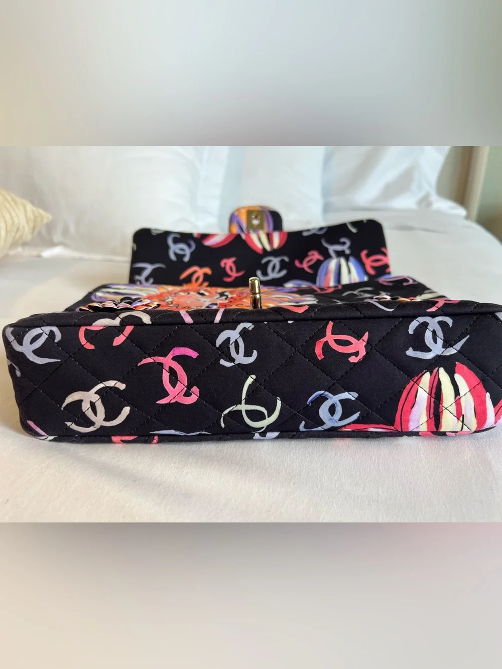 Chanel Camellia Follies Flap Bag Multicolor Canvas with 3D Camellia Flowers - Picture 5 of 16